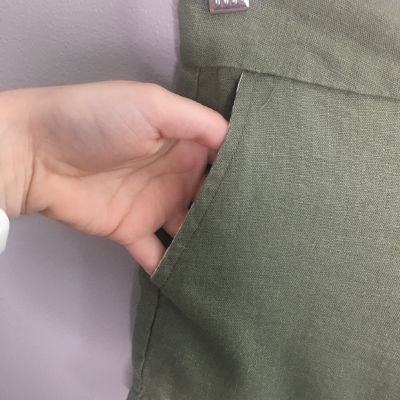 SOLD Blue Rain Green Scalloped Hem Shorts #083 - Picture 3 of 8